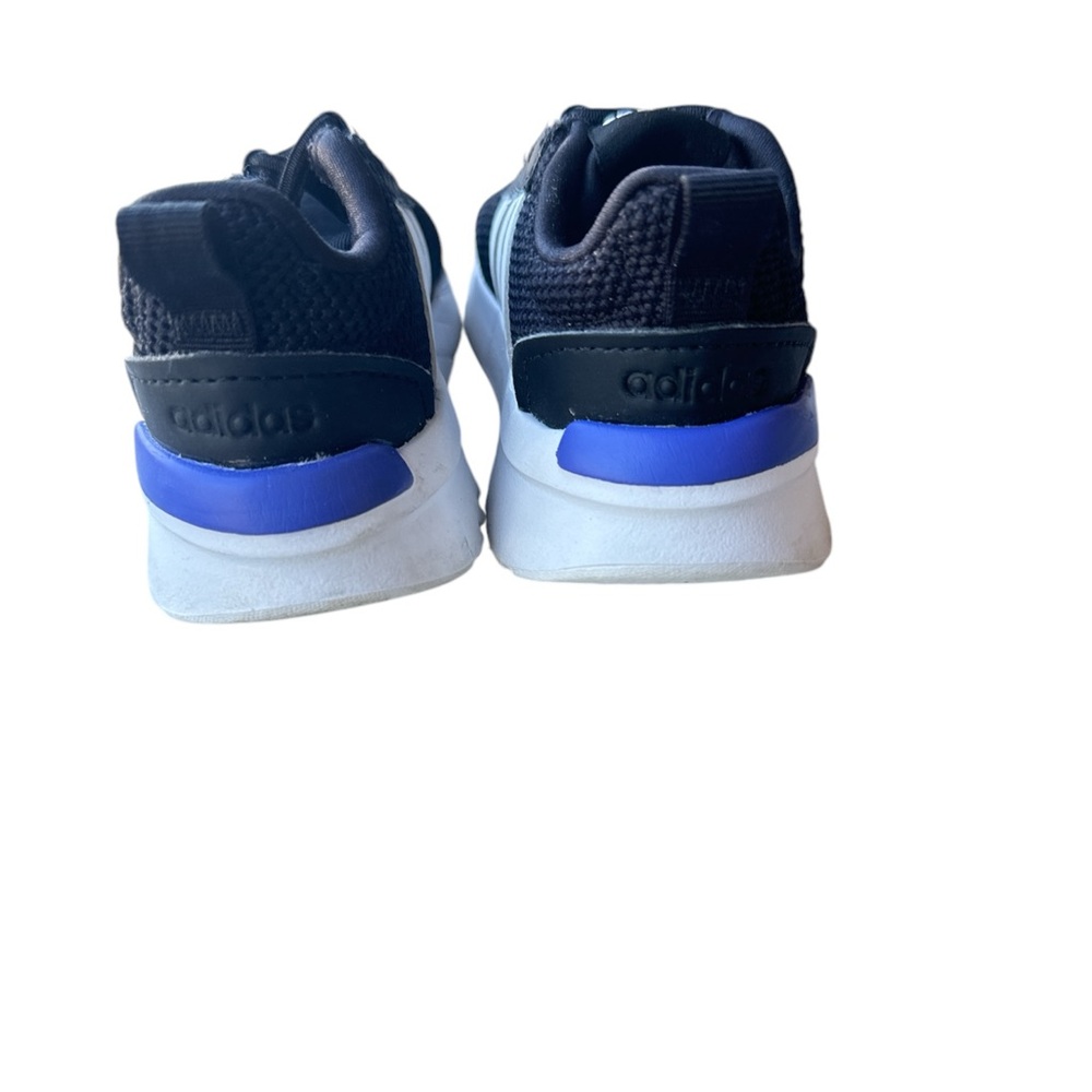 adidas Racer TR21 Sneaker tennis shoe Toddler size 5 black white and blue - Picture 3 of 6